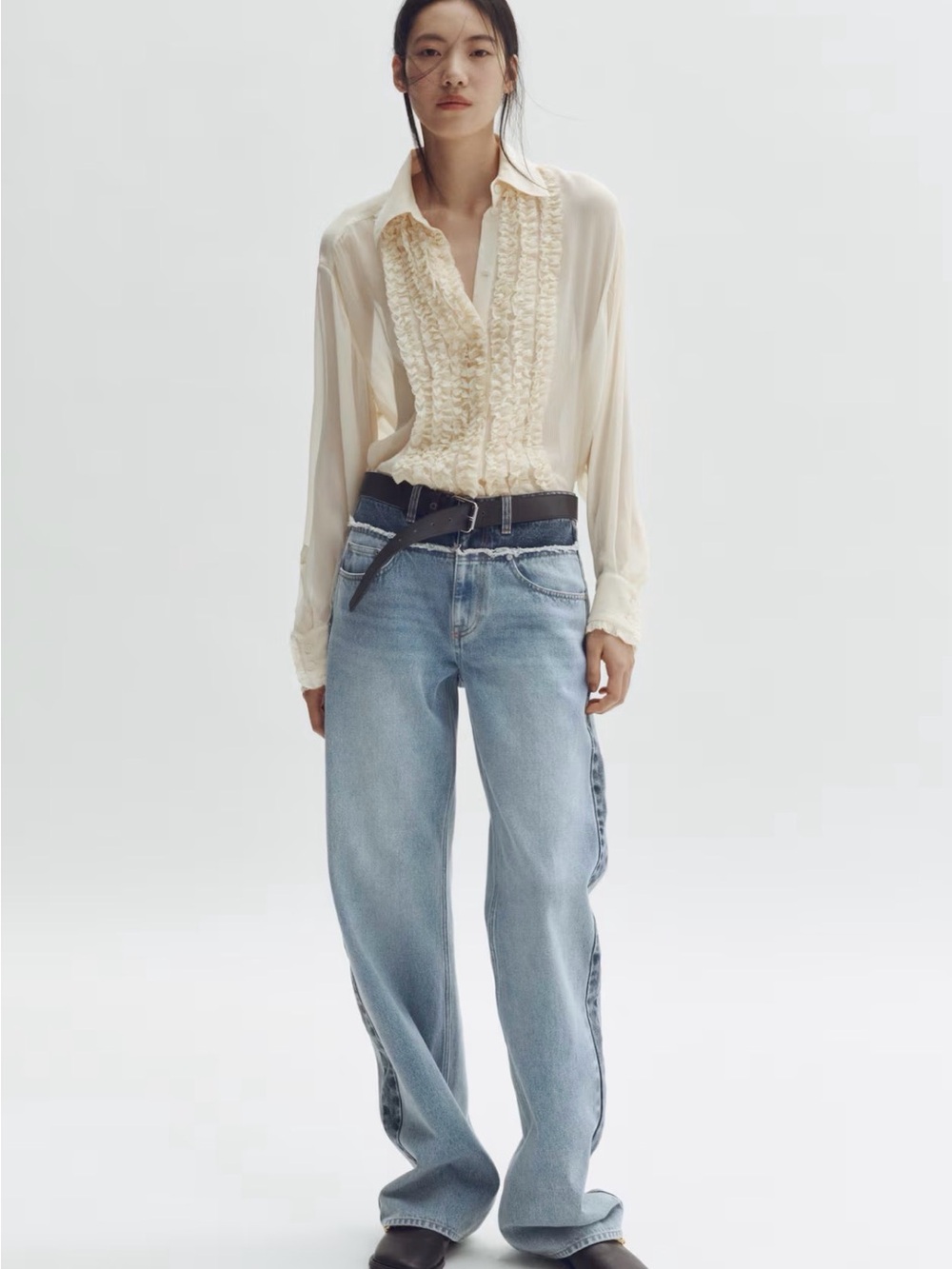 H&M x Stella McCartney Two Tone Straight Leg Jeans US Size 18 - Picture 8 of 8